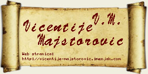 Vićentije Majstorović vizit kartica